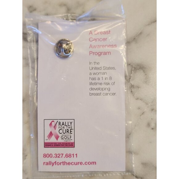 Rally For The Cure Pink Ribbon Golf Pin Breast Cancer Awareness Program - Picture 2 of 3